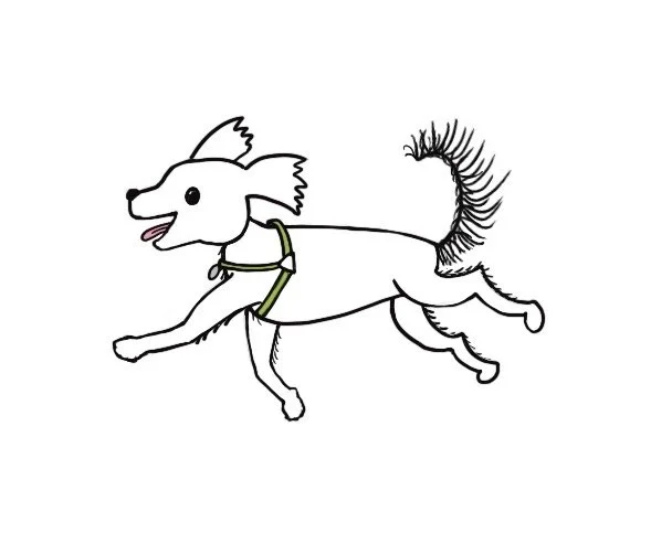 Dog illustration added after painting