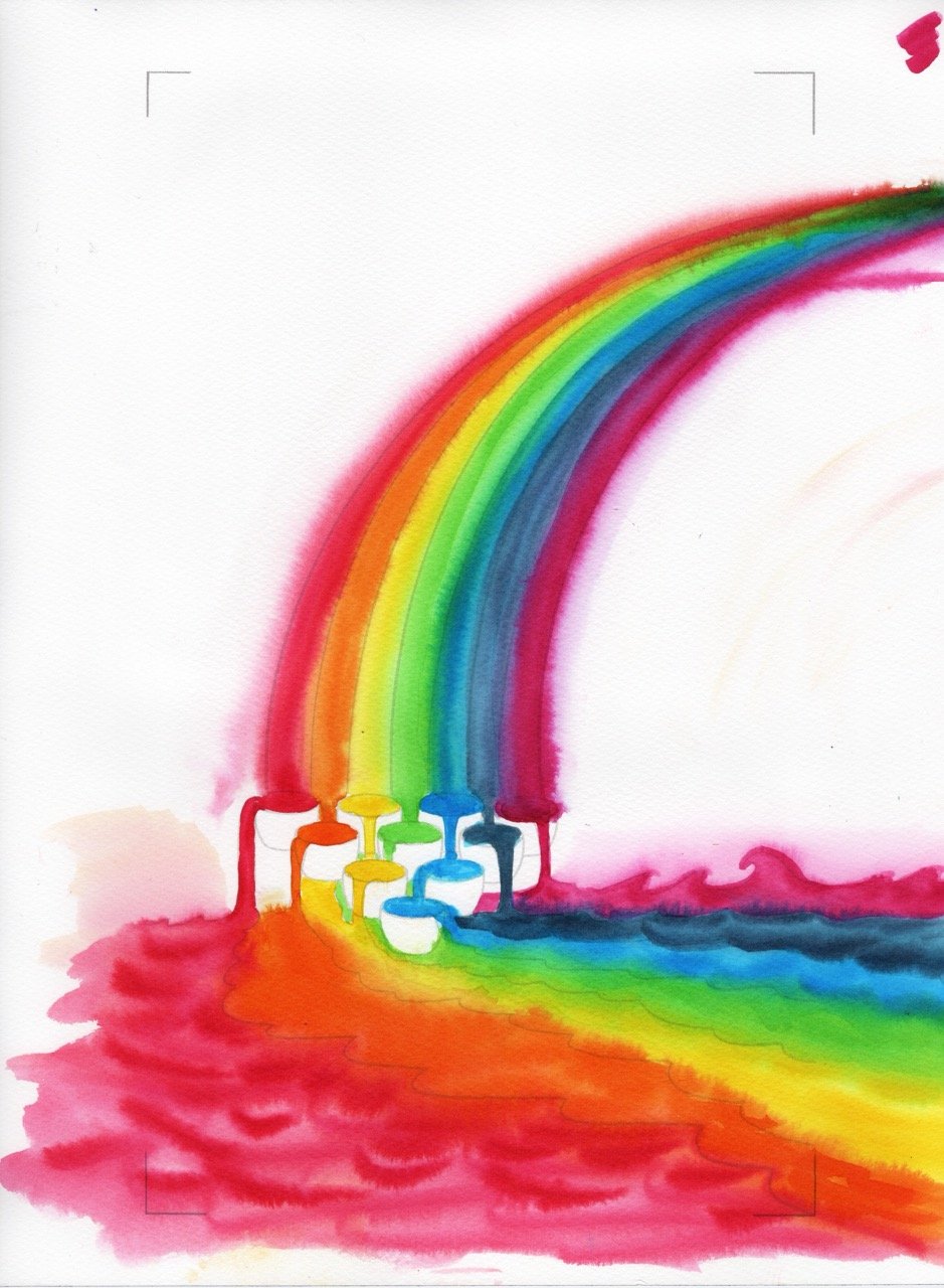 Watercolor painting layer, unedited