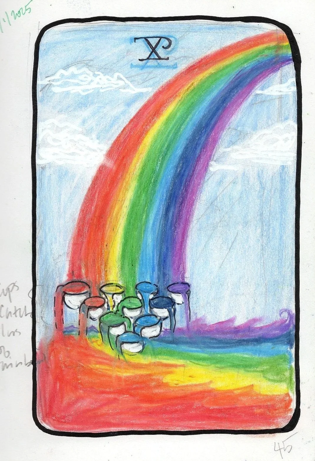 My original sketch, colored pencil