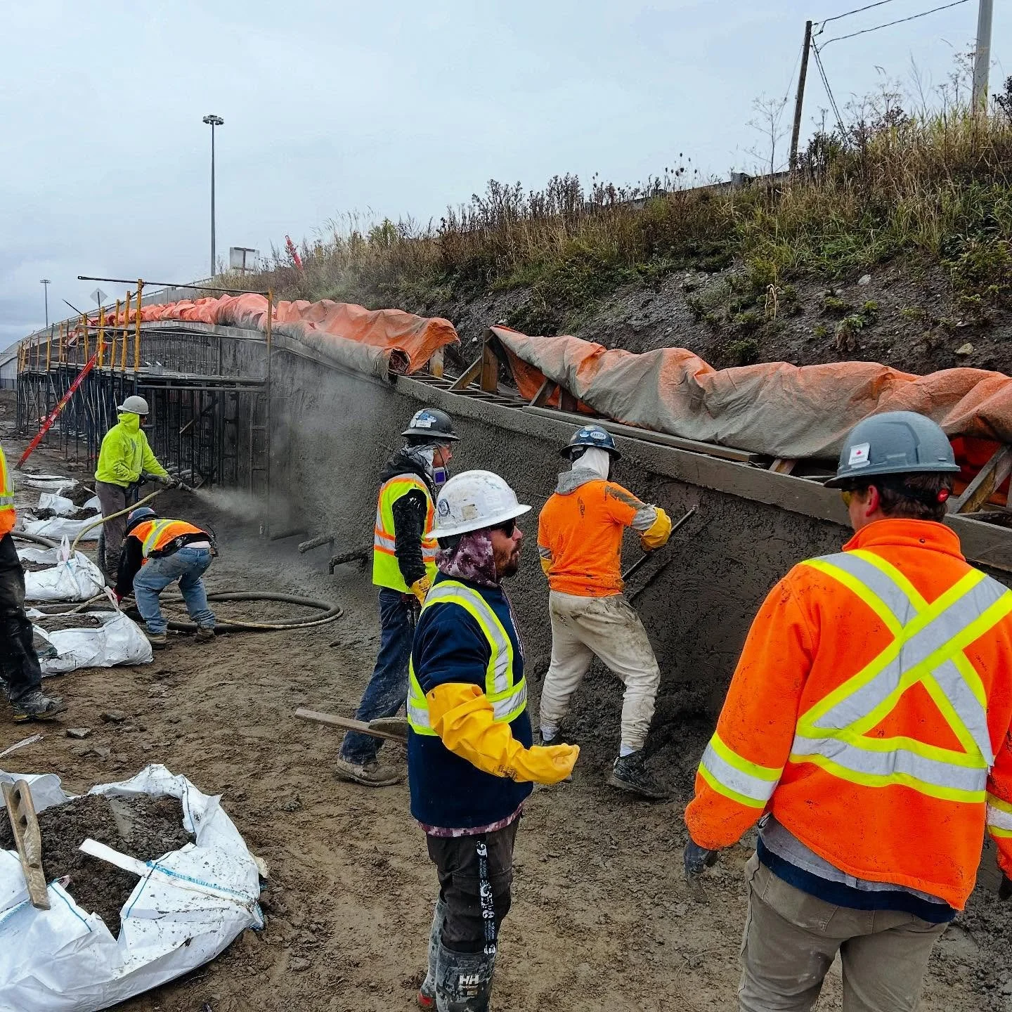 A few days of shotcrete: the vertical workout! #ottawaconstruction #ottawarealestate #ottawa
