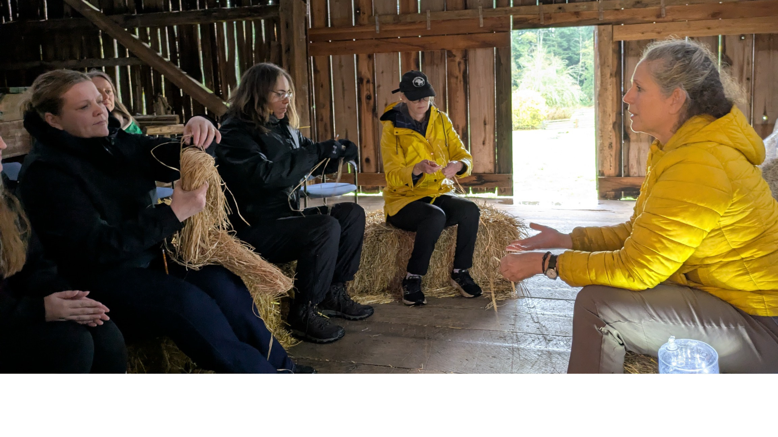 People sharing stories in community