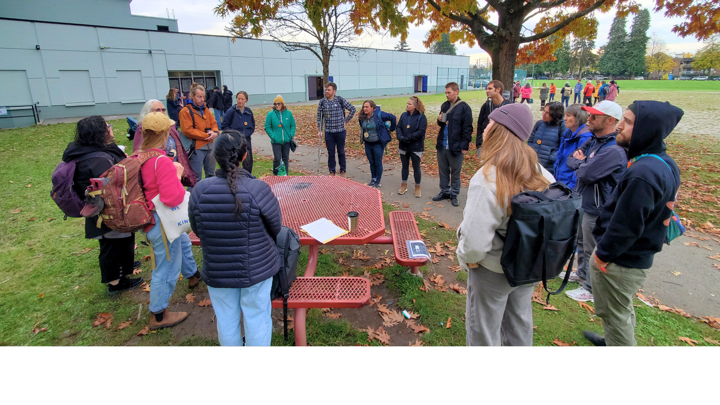 Diverse community gathering together