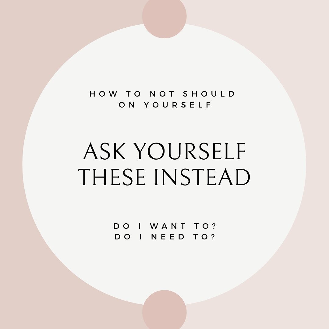 Are you Should-ing on yourself? Try this simple hack to nip guilt and embrace choice. ✨

#choice #shoulding #pressure #guilt #mentalhealthmatters #therapy #selflove