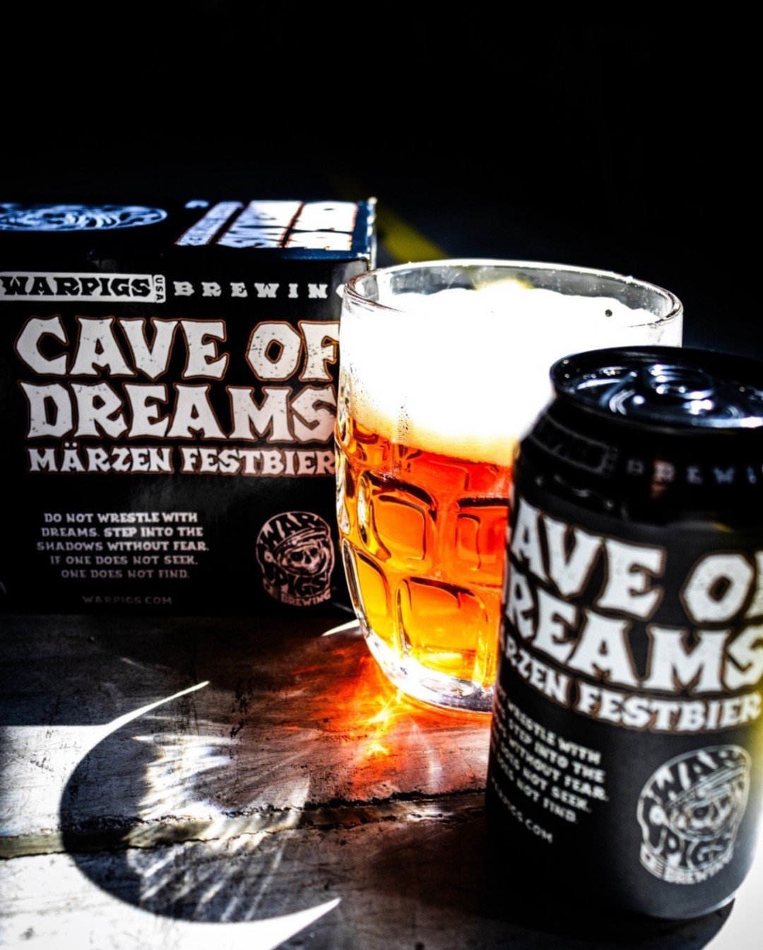 Now on draft: WarPigs Brewing Cave of Dreams. This medium-bodied M&auml;rzen features big malt aromas with a hint of hazelnut on the nose, and strong malt at the forefront. Clocks in at 5.9% ABV.