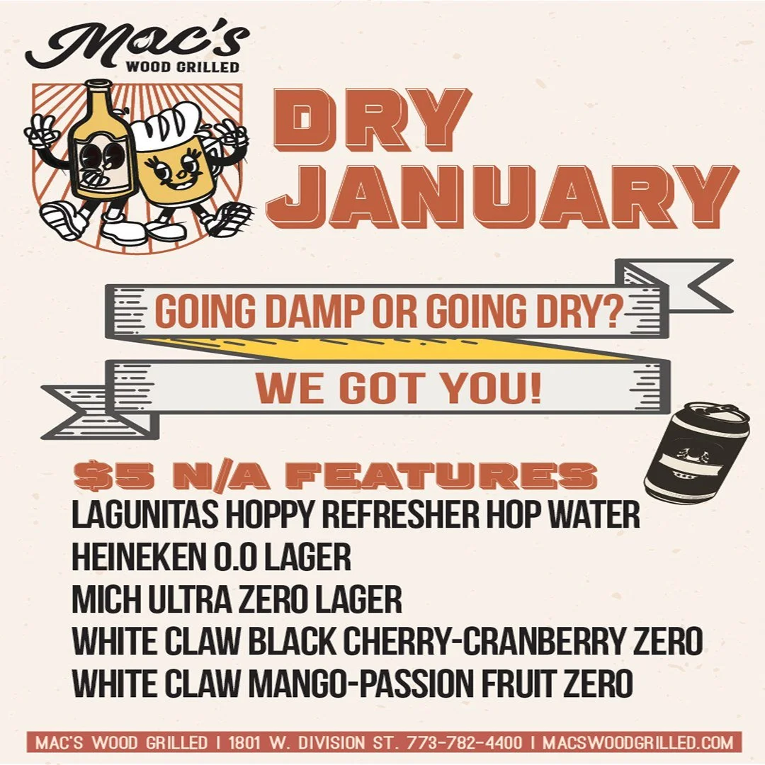 Dry January is more than a third over! Skip the club soda - we're featuring a lineup of $5 No-Alc options through the 31st, including hop water, lagers and hard seltzers.