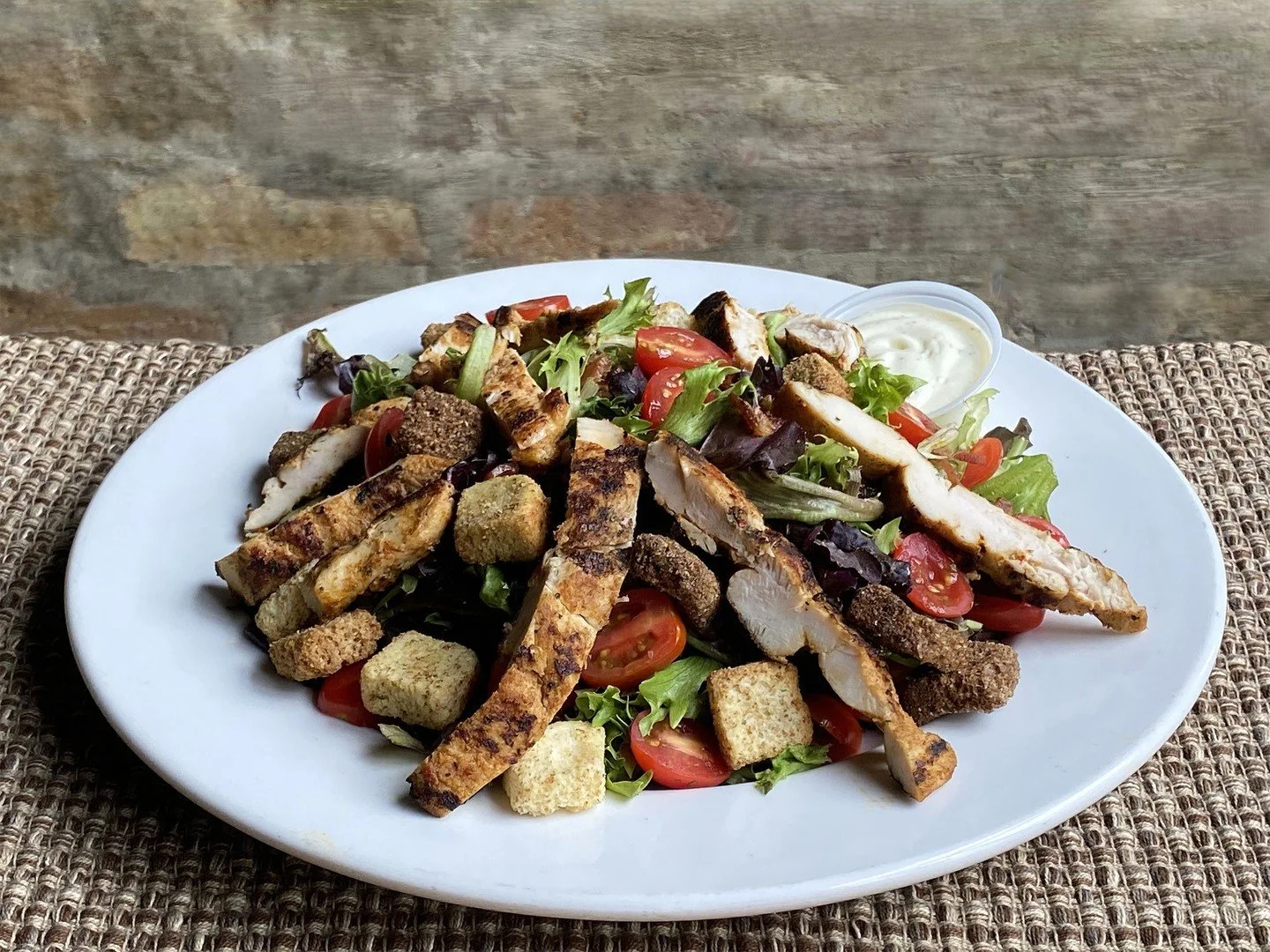 Still holding strong on your eat more salads resolution?  Or trying to up your protein? Our suggestion: our Chicken BLT Salad with grilled marinated chicken breast, spring mix, chopped sugar-cured hickory-smoked bacon, cherry tomatoes, croutons, and 