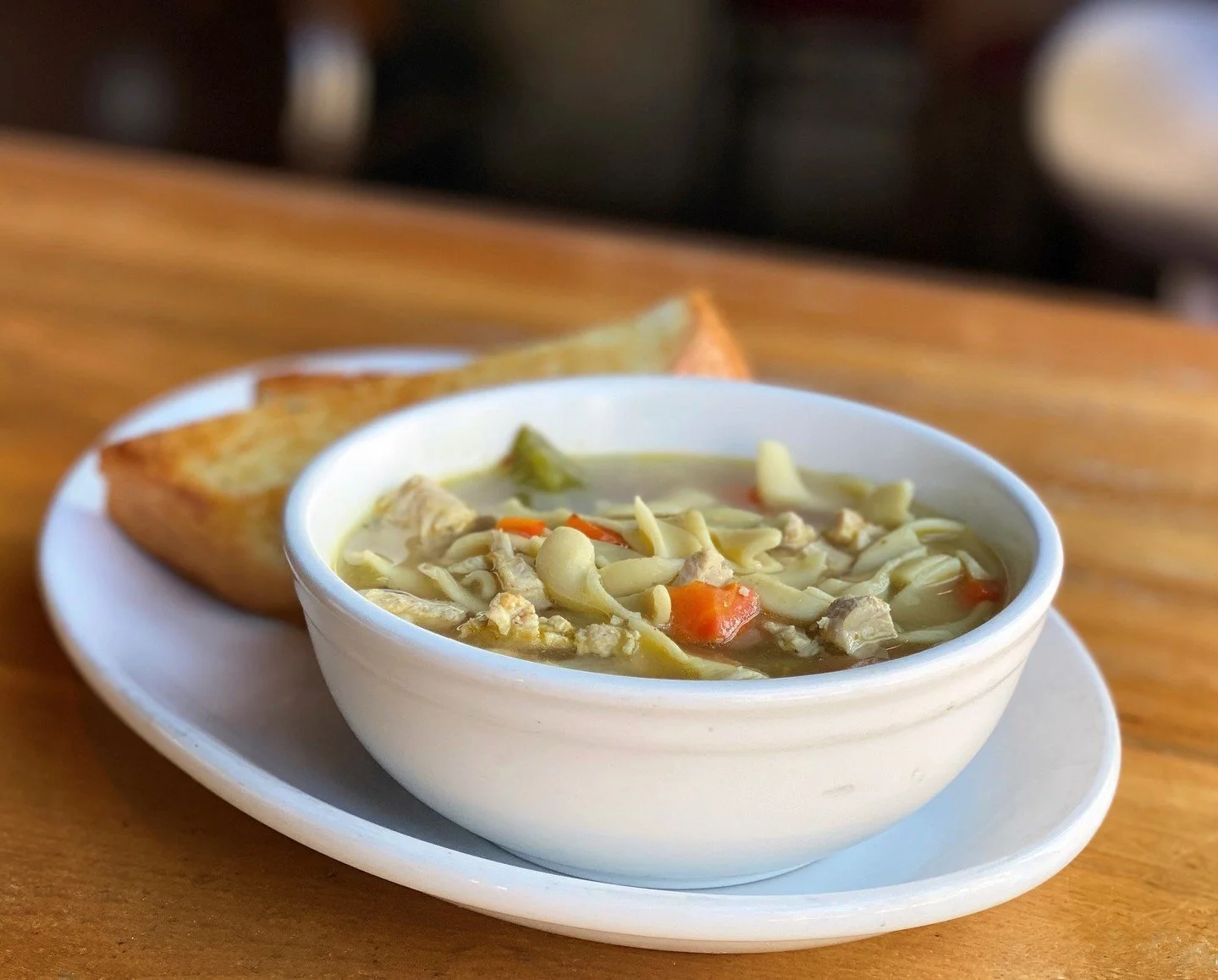 Current soup of the day: Chicken Noodle. Served with garlic bread. While supplies last! 

📸TLM