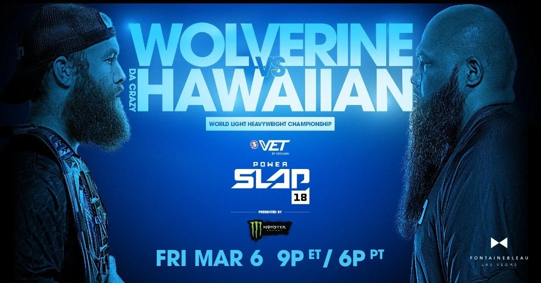 Power Slap 18 Viewing Party TONIGHT! The main card is headlined by Ron "Wolverine" Bata vs. Koa "Da Crazy Hawaiian" Viernes in a light heavyweight championship match. The co-main features  Alan &ldquo;The Kryptonian&rdquo; Klingbe
