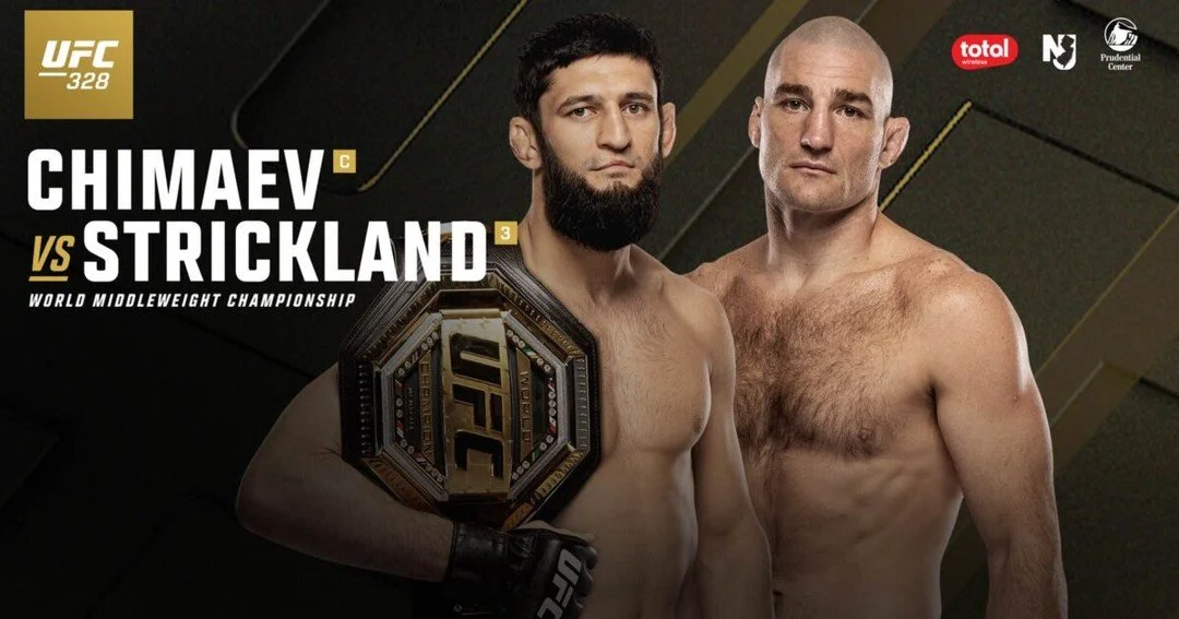Save the Date: UFC 328 viewing party Saturday, May 9! The middleweight title is on the line in the headliner when champion Khamzat Chimaev battles Sean Strickland. It&rsquo;s Chimaev&rsquo;s first defense since dethroning Dricus du Plessis. The co-ma