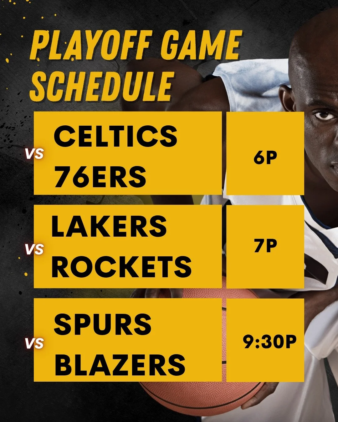 First round, game three! We'll be watching the Celtics-76ers at  p.m.; the Lakers-Rockets at 7 p.m. and the Spurs-Blazers close the night at 9:30 p.m. We've got a bucket-load of drink deals from $4 Paddy's to $5 Miller/Coors pints! 
.
.
.
.
.
#chicag