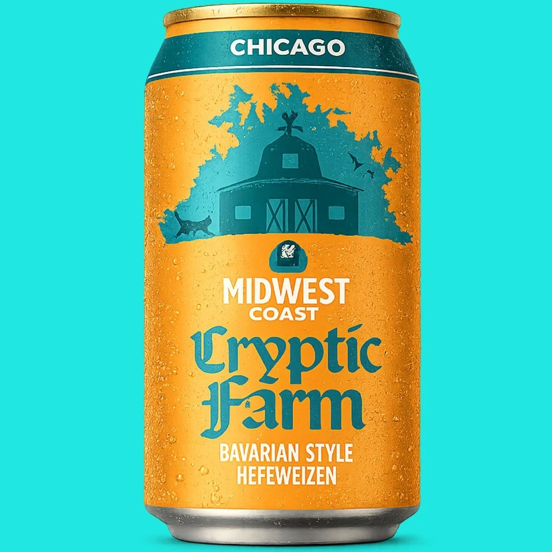 Now on draft: Midwest Coast Cryptic Farm Bavarian-style Hefeweizen wheat beer. Features distinct notes of clove and banana from the brewer's yeast. Traditional characteristics of spicy clove paired with subtle hints of sweet banana. Perfect Labor Day