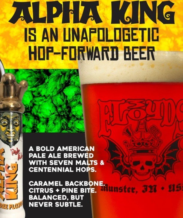 Stop by for a freshly tapped Alpha King pint! A bold and assertive American Pale Ale, utilizing seven different malts to create both balance and complexity. Spotlighting Centennial hops, the ale features a slight caramel sweetness and pronounced citr