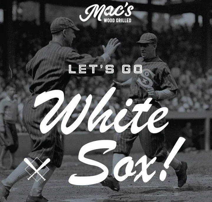 The AL Division Series Game TWO - the White Sox lead the series 1-0. First pitch against the  Guardians at 4 p.m. Daily drink deals +  Game Day specials such as $12 Miller/Coors pitchers. We will be watching with sound - Let's Go White Sox! 
.
.
.
.
