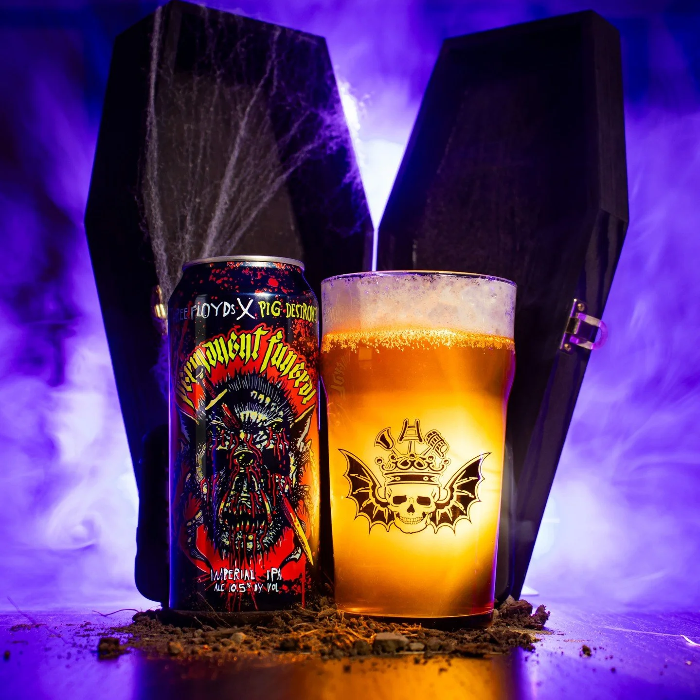 Seasonal draft feature: 3 Floyds Permanent Funeral Double IPA. This bright, aromatic, and unrelenting seasonal beer was brewed with the band Pig Destroyer, and features tons of hops and hop extracts for power and drinkability. Featuring an intense pu