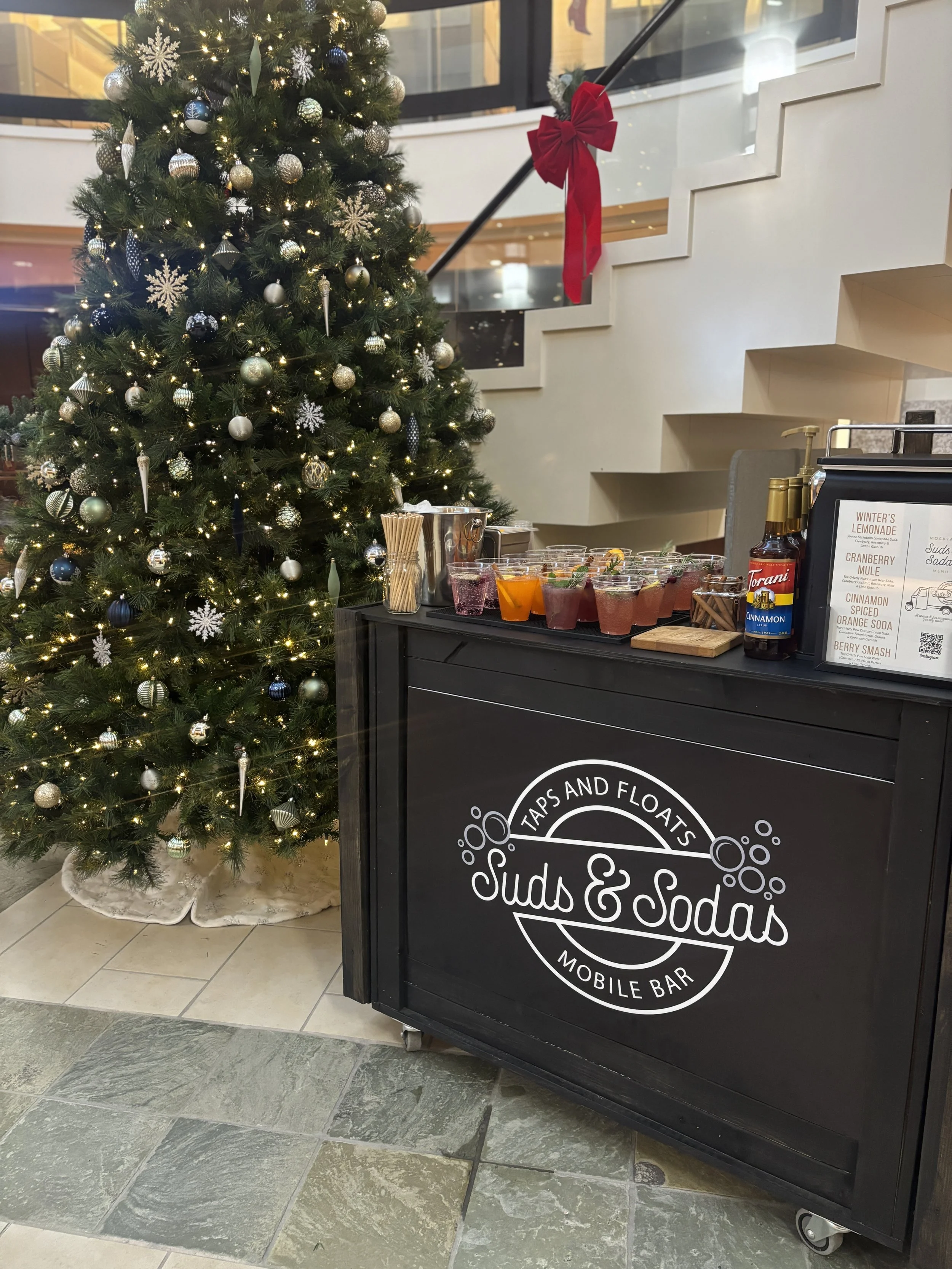 Suds & Sodas Portable Beverage Station Office Christmas Tree