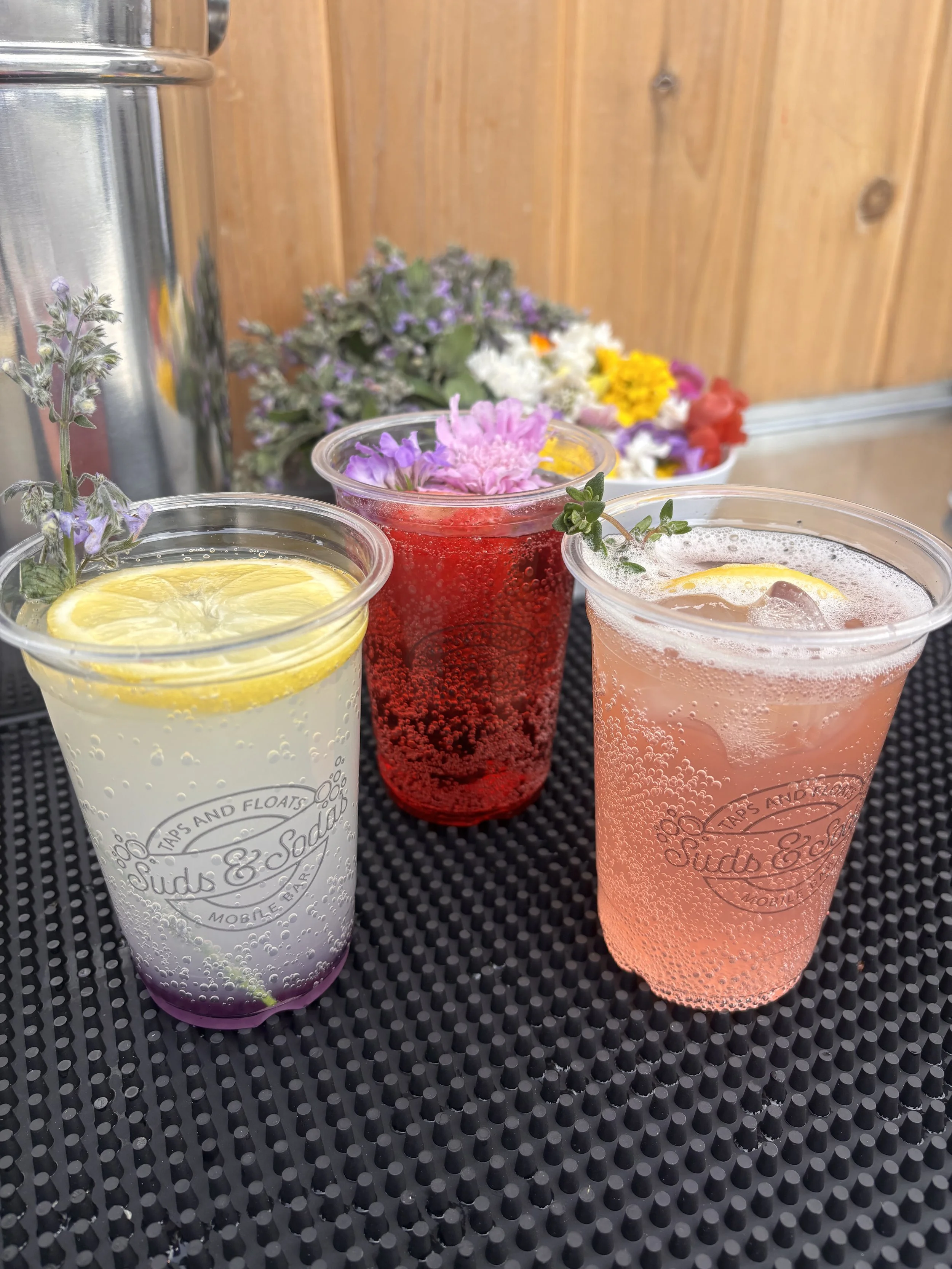 Suds & Sodas Mocktails Edible Flowers