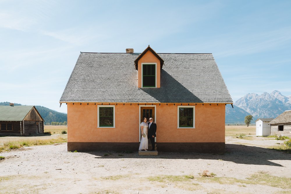 daytime wedding at mormon row in grand teton