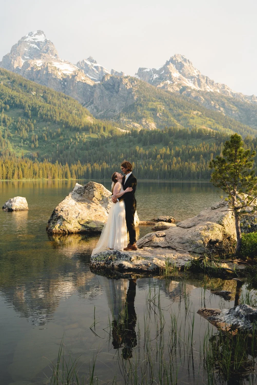 Grand Teton wedding at sunrise