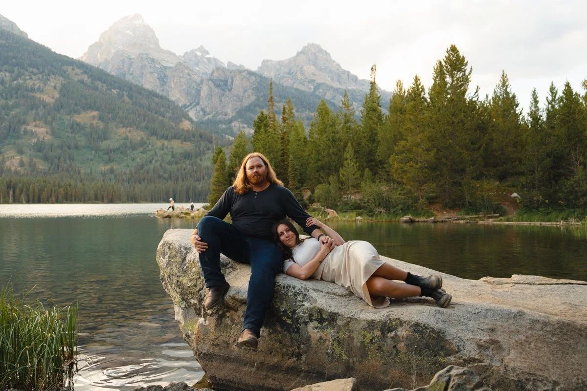 a micro wedding at Taggart Lake in Jackson hole and Grand Teton