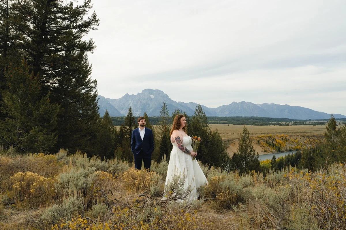snake river overlook wedding in gran teton national park