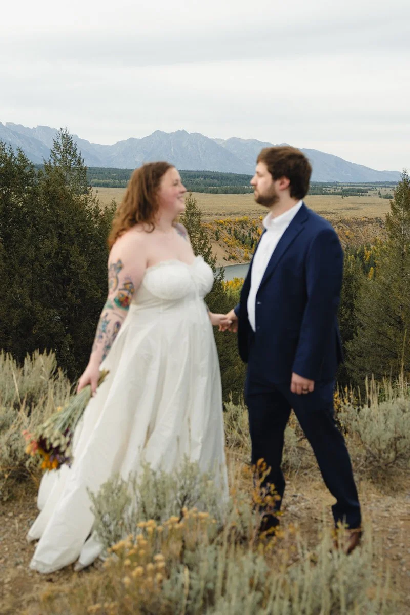 snake river overlook elopement in Grand Teton