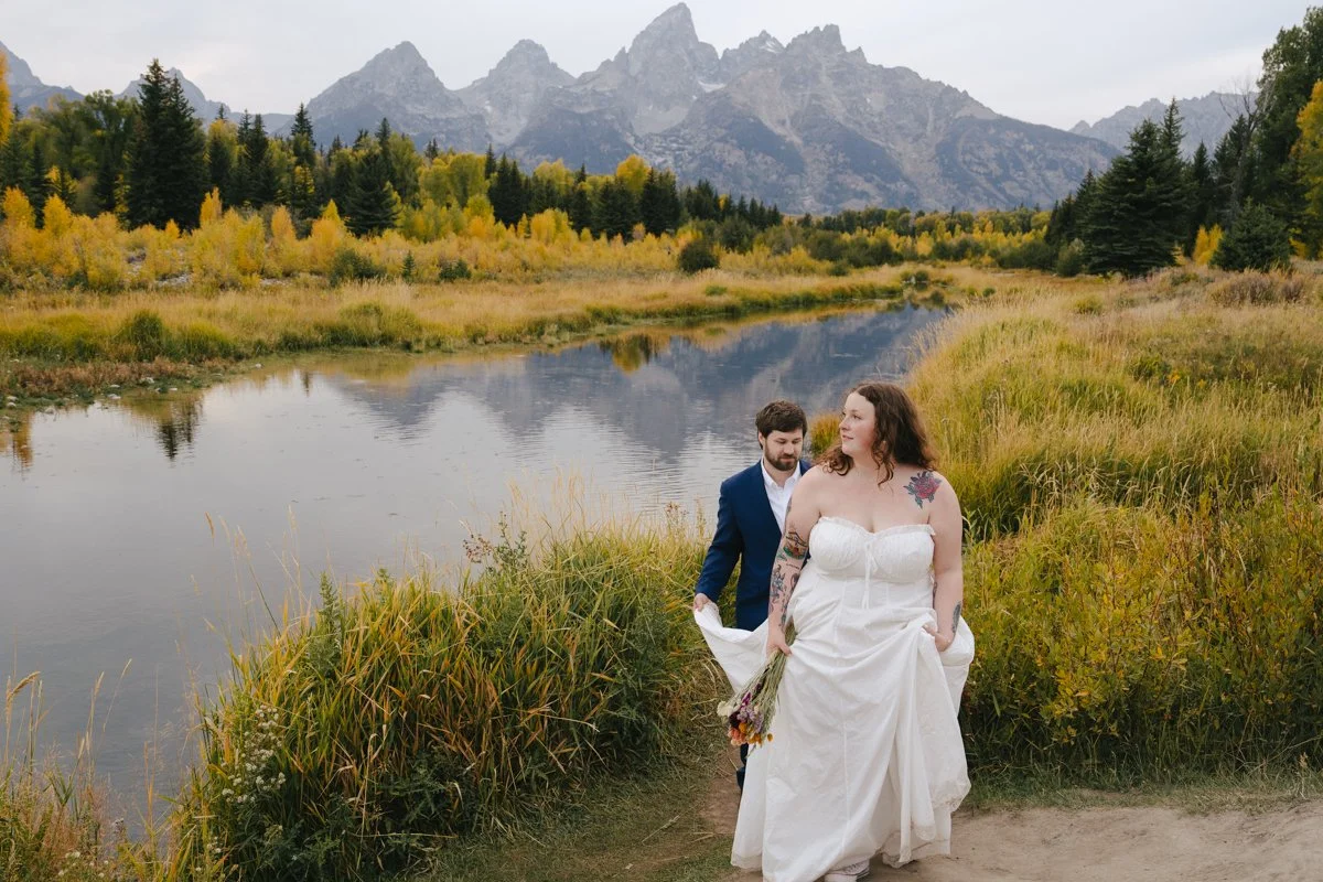 schwabacher landing in Grand Teton wedding photo