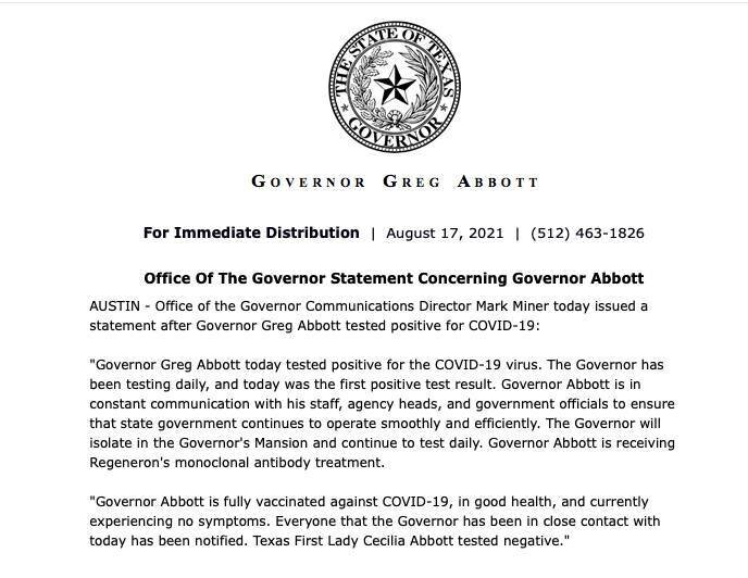 Covid-19 doesn't care if you are the Governor, Teacher, or Nurse. It doesn't have a political party. The only way out of this pandemic is to listen to health and science professionals, not politicians. Of course, he has Covid-19. #NotMyGovernor 

#Ab