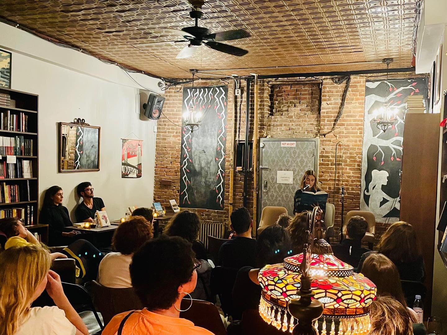 So special to read (in person! in a bookstore!) with @littlebutta and @danielloedel for Debuts &amp; Redos last night 🌹 Endless thanks to @just_alexmcelroy for organizing the most fun series, to Book Club for hosting, and to everyone who came out🍷?