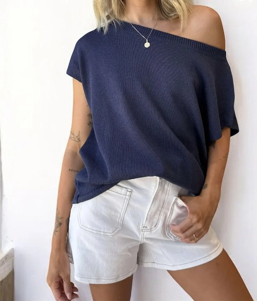 Dion Navy Top