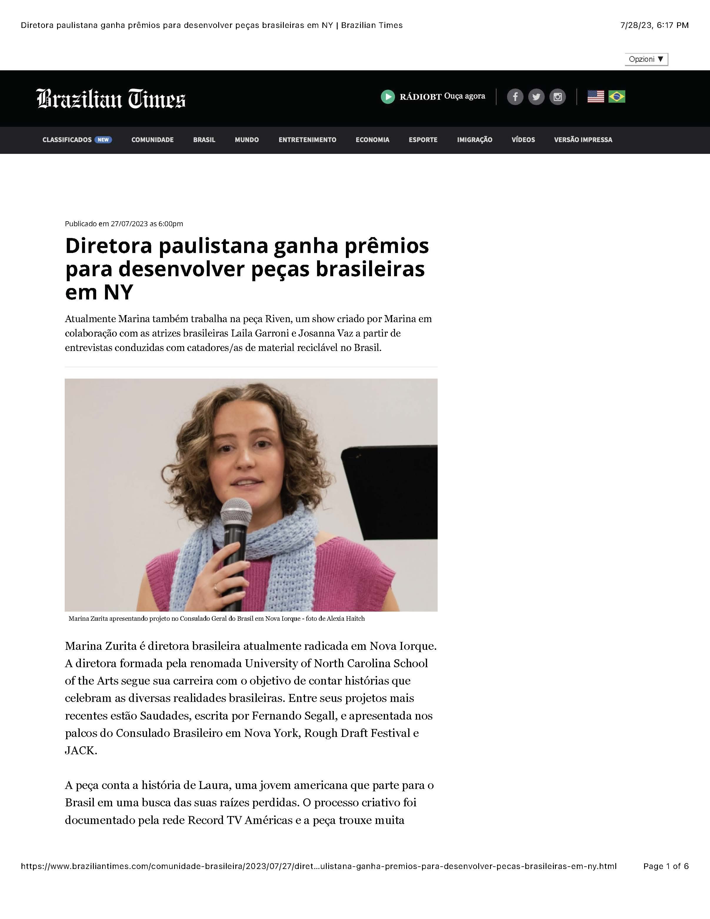 Diretora paulistana ganha prÃÂªmios para desenvolver peÃÂ§as brasileiras em NY | Brazilian Times_Page_1.jpg