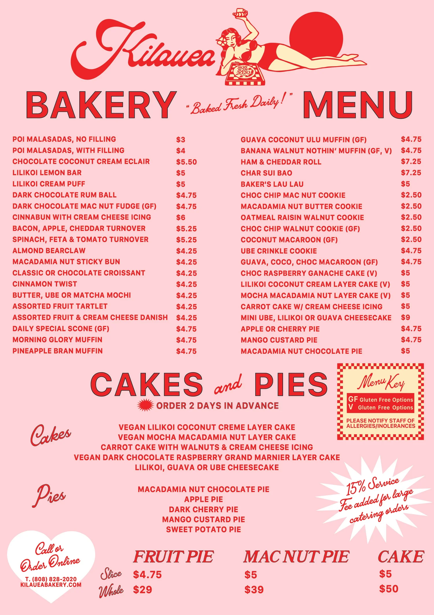 Menu — Kilauea Bakery & Pizzeria