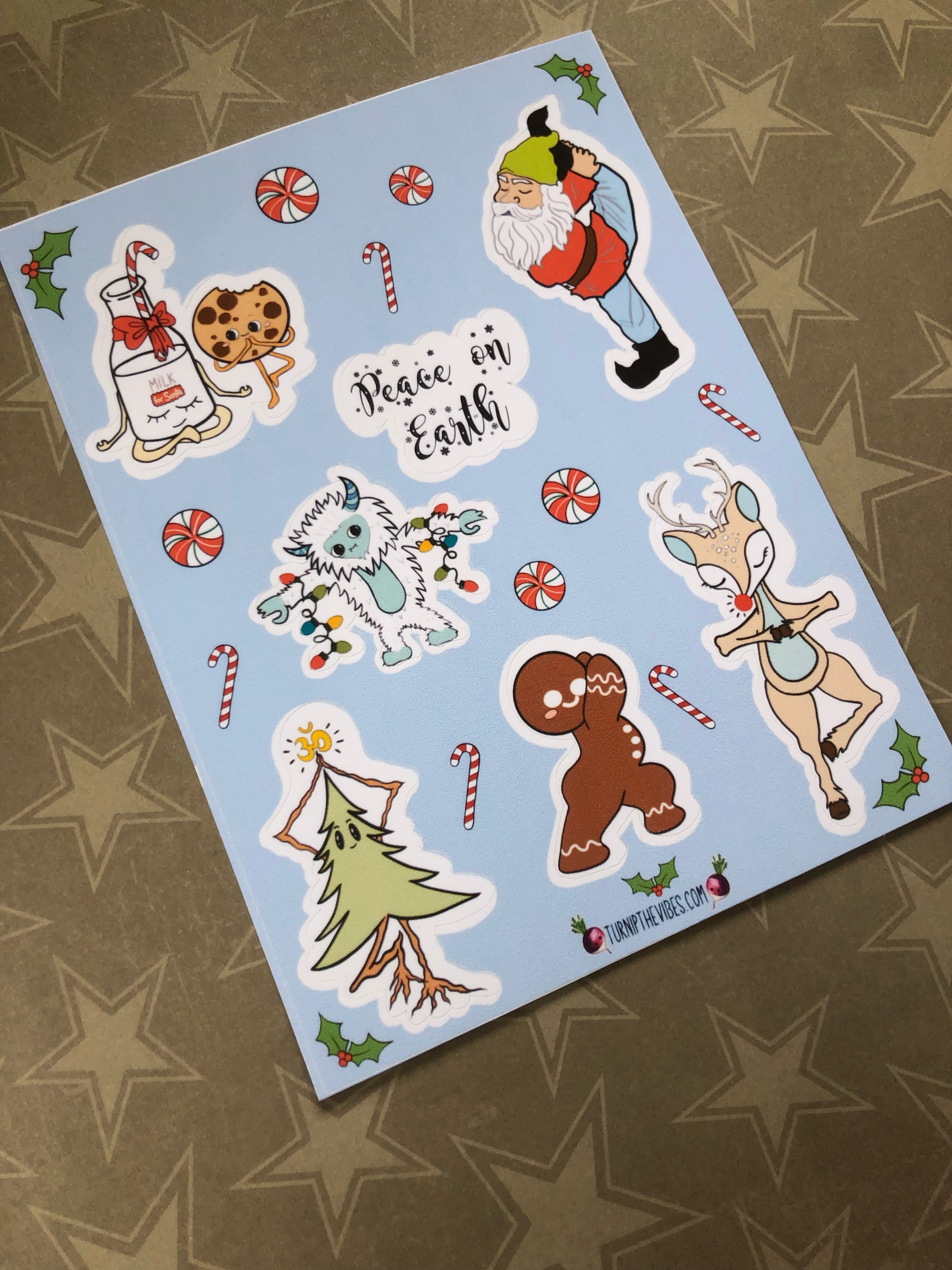Festive Yoga Sticker Sheet