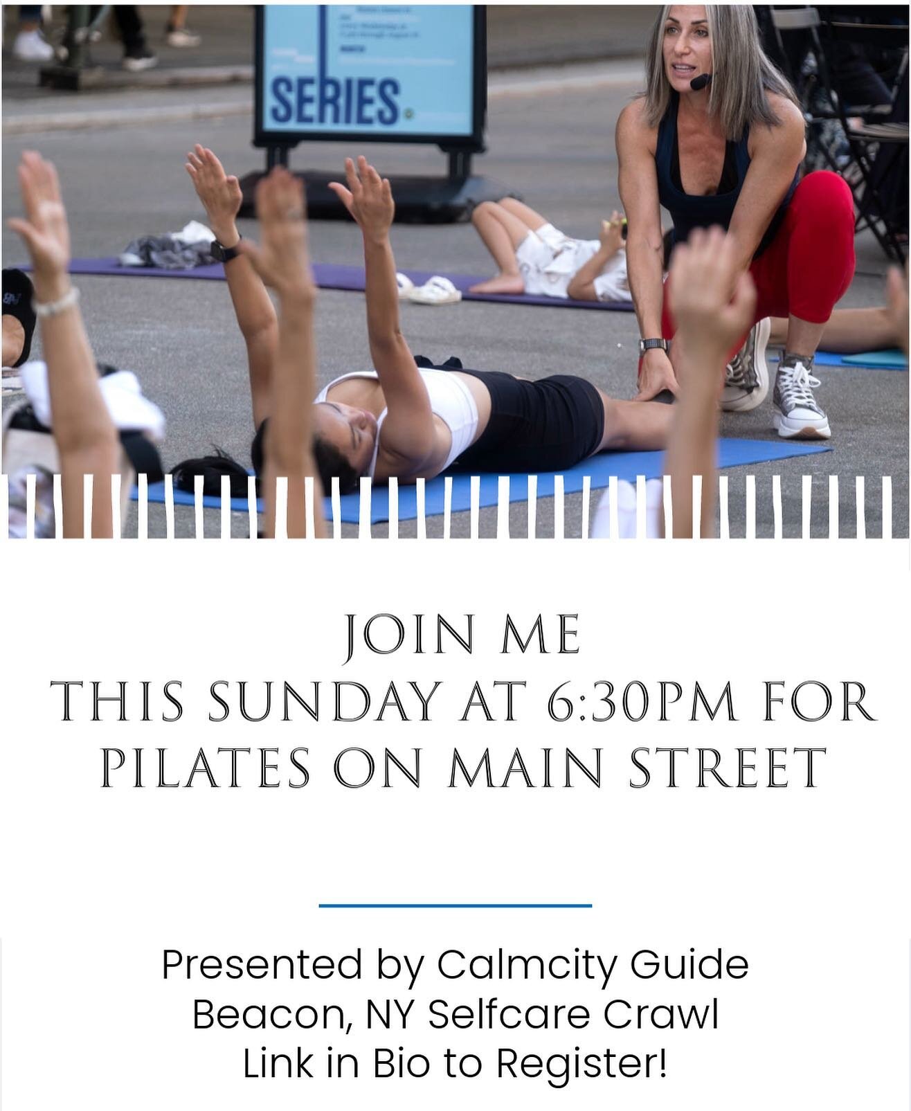 This Sunday Beacon has its first selfcare CalmGuide crawl. All up and down Main St. join small businesses specializing in your wellness.

This includes lots of free fitness classes including a Pilates mat class with me this Sunday 6:40pm at the Pop-U