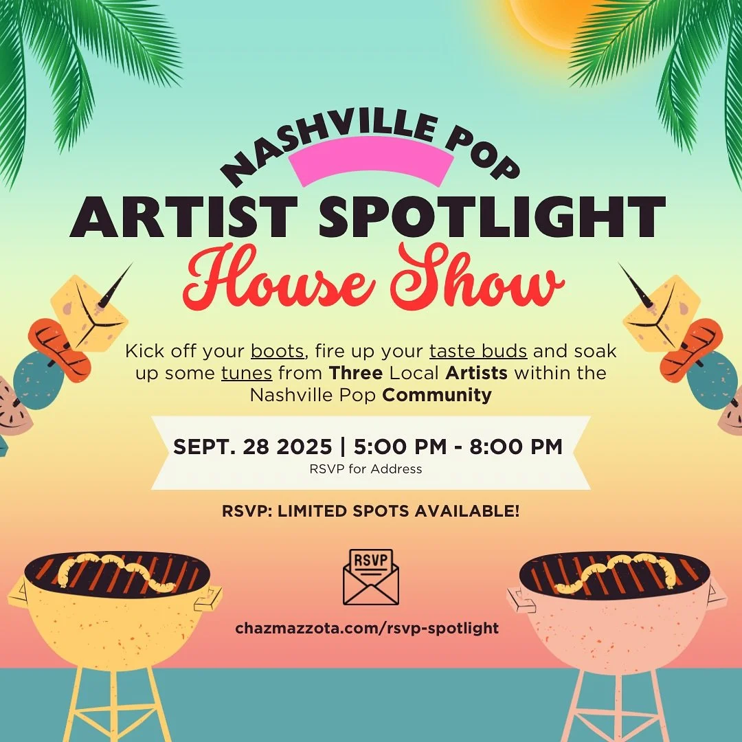 The FINAL Nashville Pop Artist Spotlight of 2025 is here 🌙✨ 

Join us Sunday, Sept 28th from 5&ndash;8pm for an intimate night of free food, drinks, and live music from 3 surprise local artists. 🎶 Food is back on the grill, vibes are unmatched, and