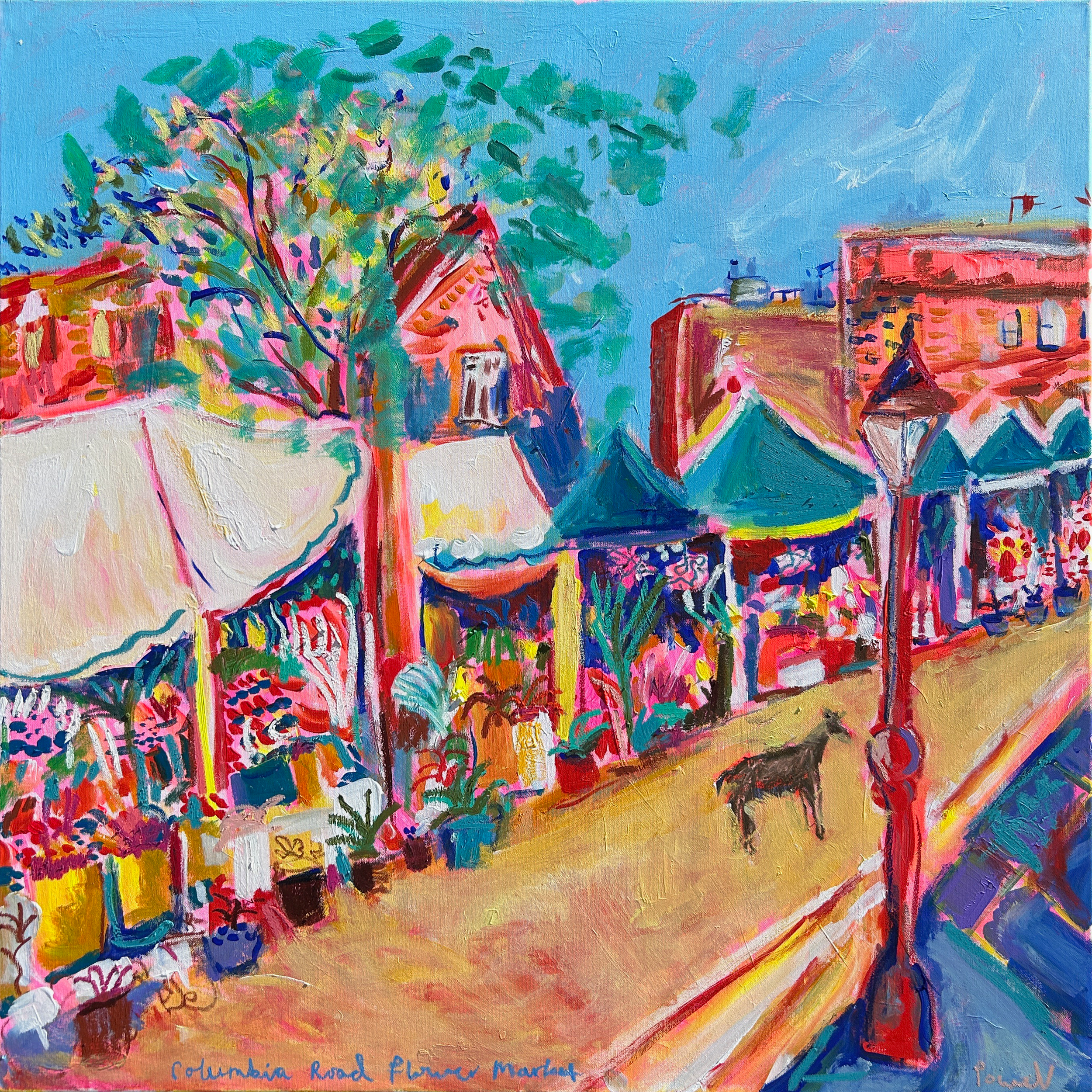 Dog At The Columbia Road Flower Market_100x100cm_£3960.png