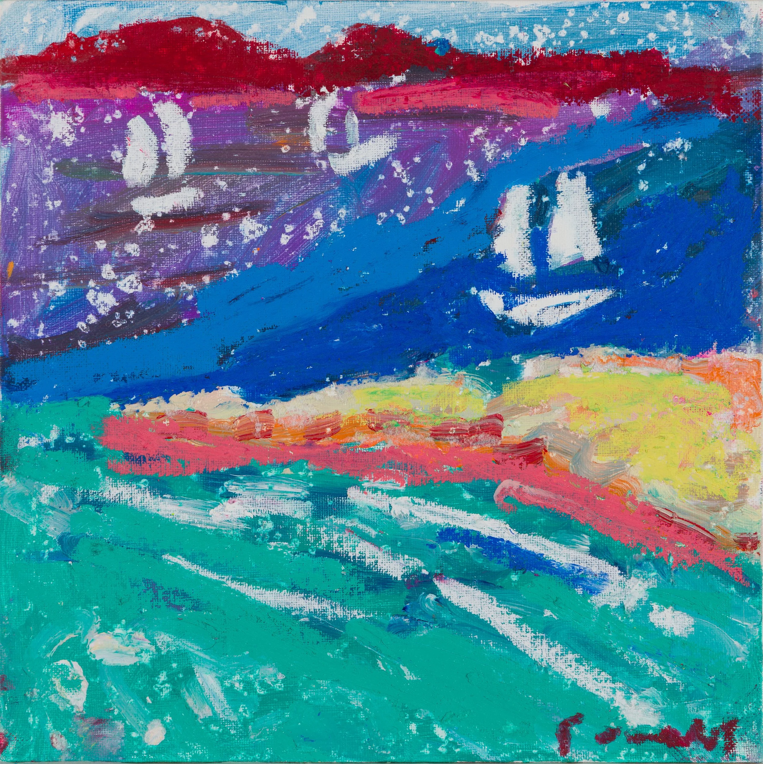 Sailing Home Cote d'azur_25.5 square canvas board.JPG