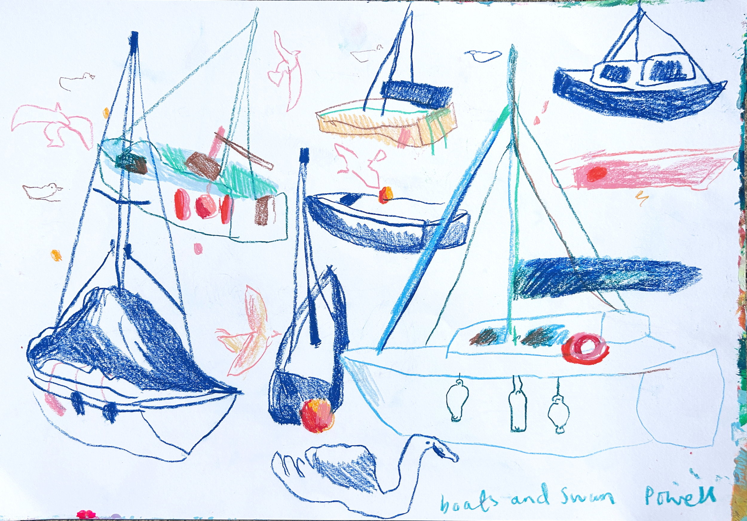 Boats And Swan
