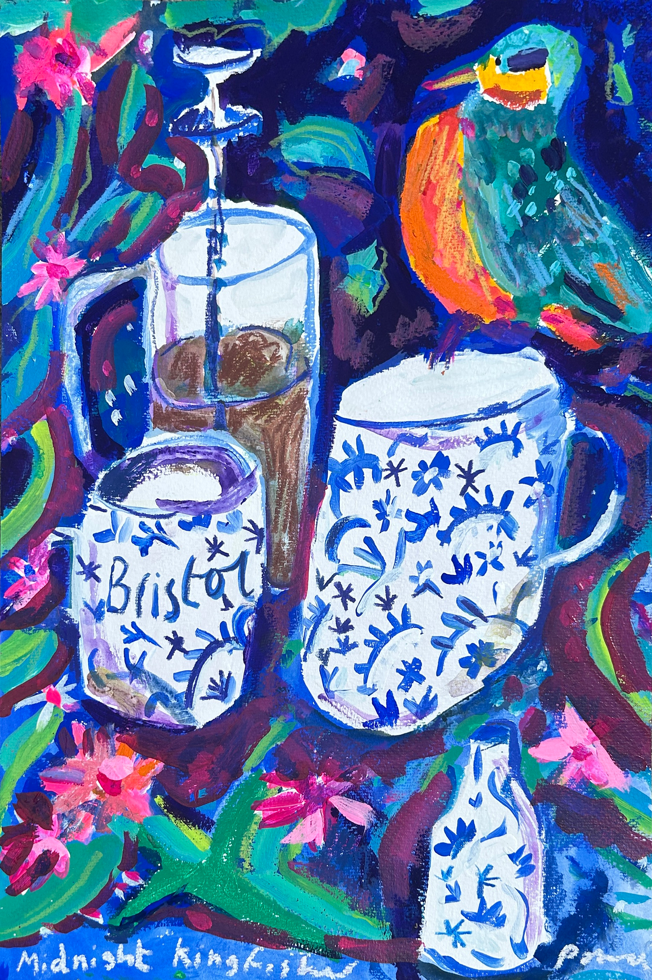 Midnight Kingfisher Loves Coffee