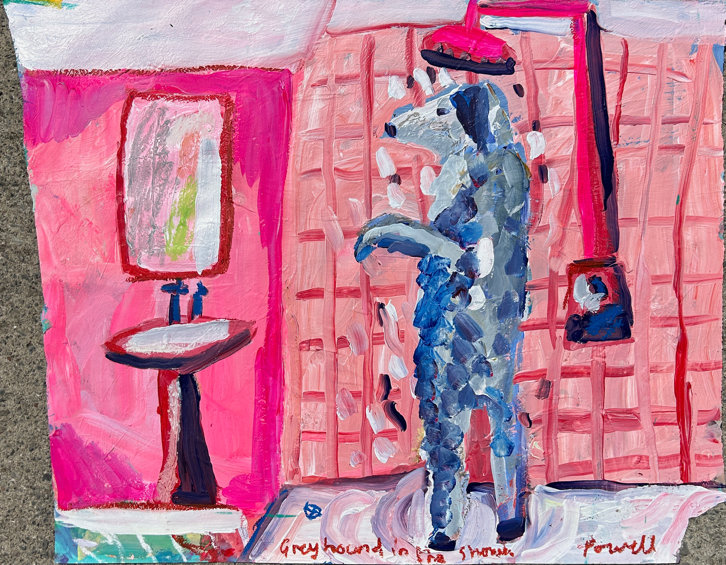 Greyhound In The Shower