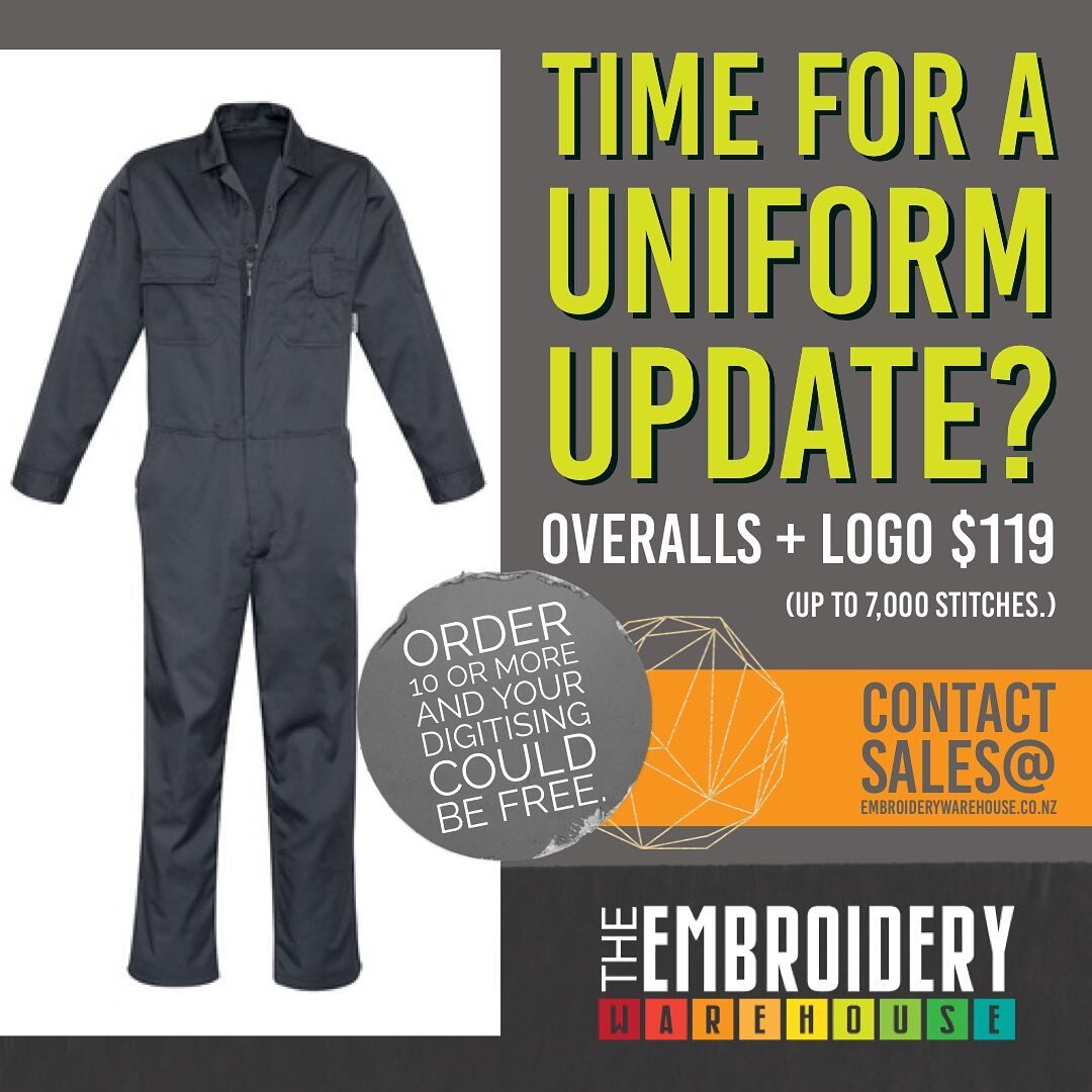 Time for a uniform update?  We&rsquo;ve got you covered (literally.)

Nothing will have your customers whistling your tunes quite like a fresh set of threads&hellip; keep your staff looking slick + spanner with our premium work grade overalls. 

Thes