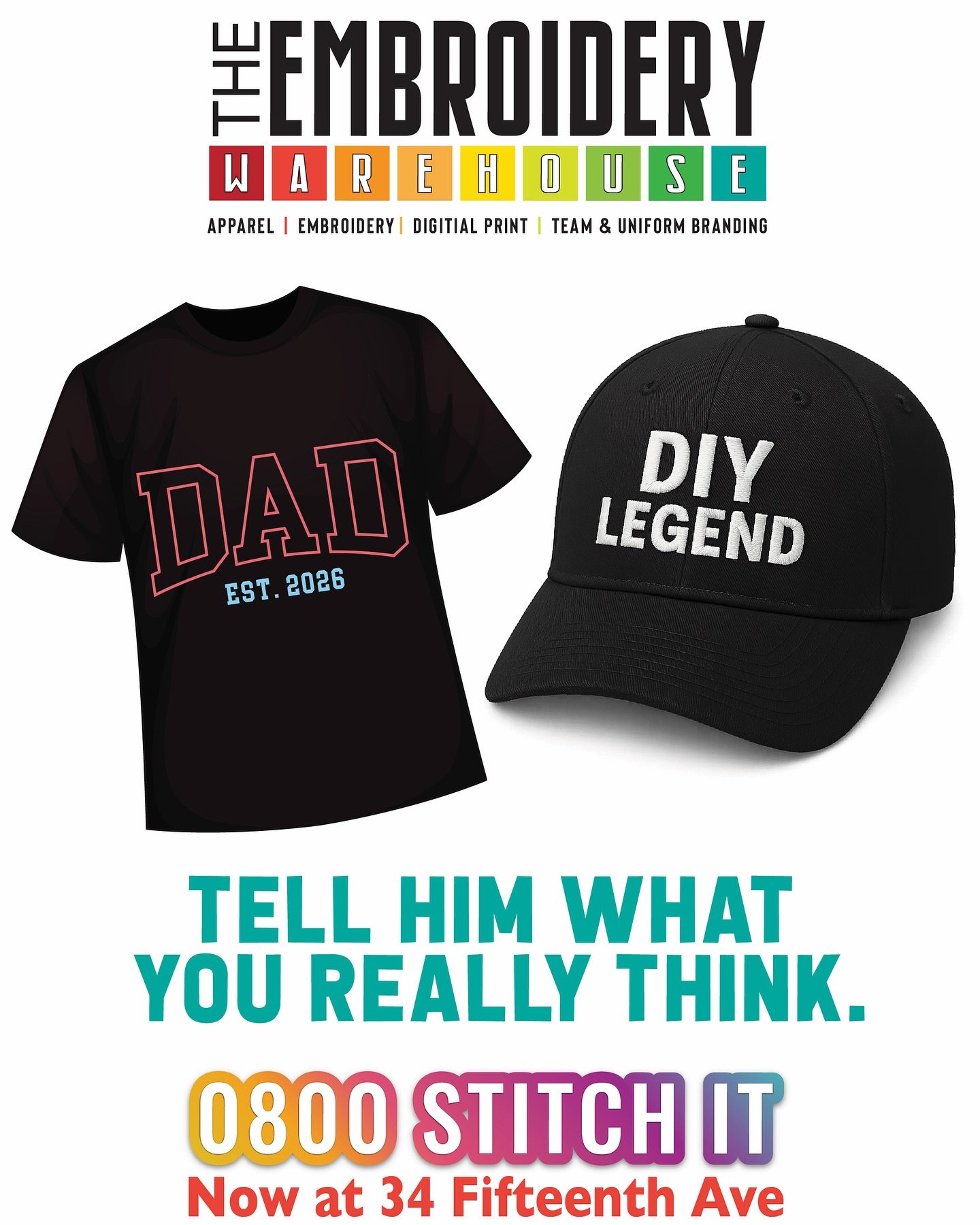 Tell him what you really think.

Whether he&rsquo;s a soon-to-be dad, a DIY weekend warrior, or just a certified legend &ndash; we&rsquo;ll stitch it, print it, and make it official. Limited time to order for Father&rsquo;s Day! 👕🧢

✨ Custom tees &