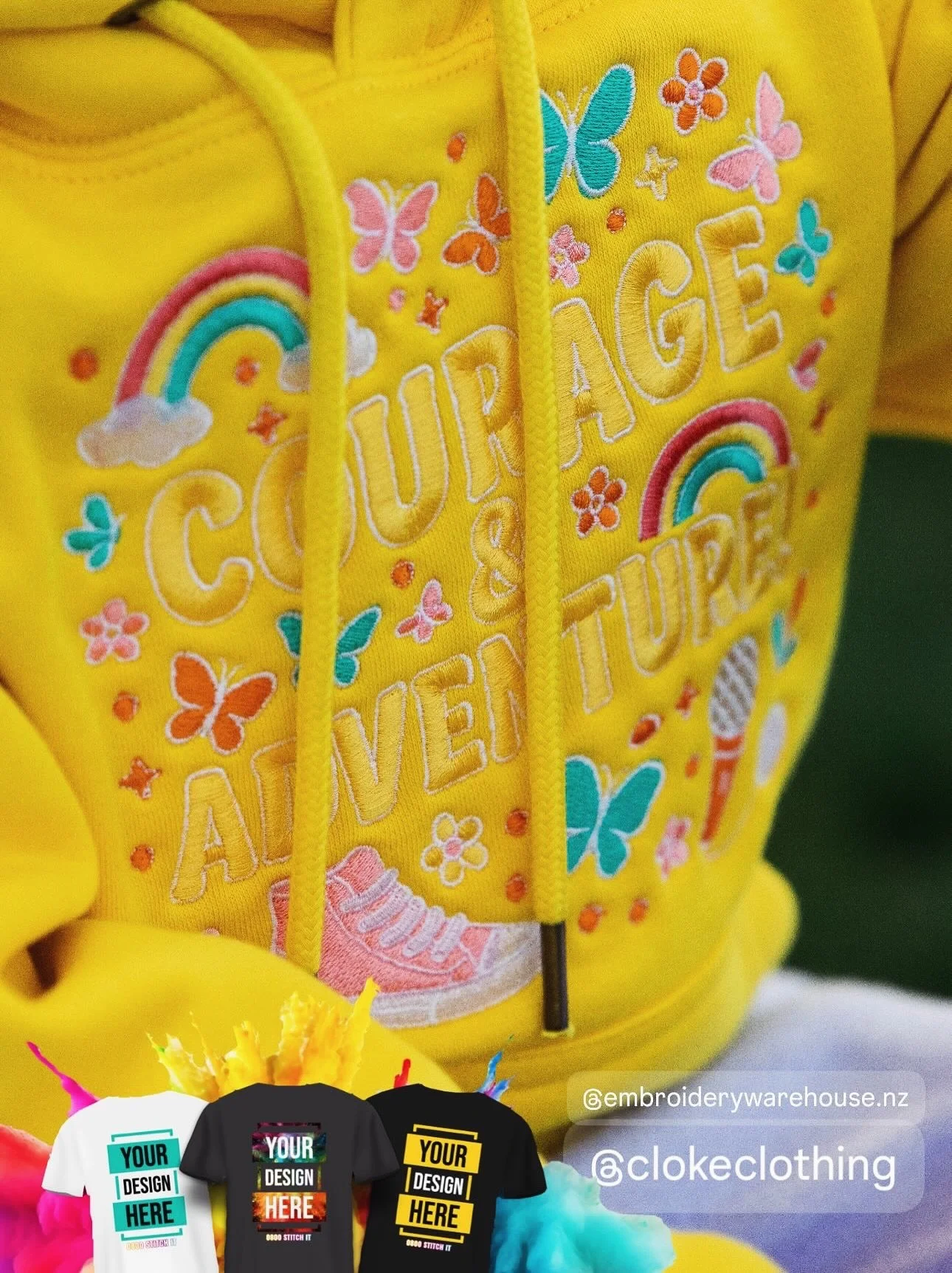 Spring has sprung, the grass has ris&hellip;. I wonder where my coffee is!? ☕️ 

Keep &lsquo;em cozy and easy to spot in a hoodie brighter than their future. 💛

Custom embroidery? Oh yeah &mdash; whatever you like&hellip; we&rsquo;ll stitch their na