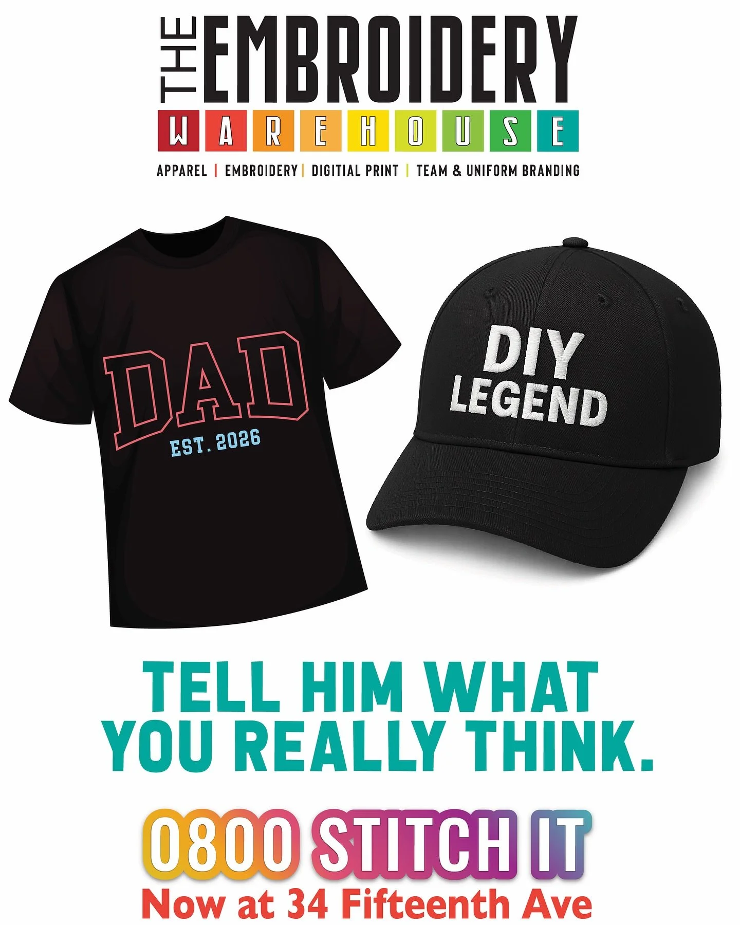 Tell him what you really think.

Whether he&rsquo;s a soon-to-be dad, a DIY weekend warrior, or just a certified legend &ndash; we&rsquo;ll stitch it, print it, and make it official. Limited time to order for Father&rsquo;s Day! 👕🧢

✨ Custom tees &