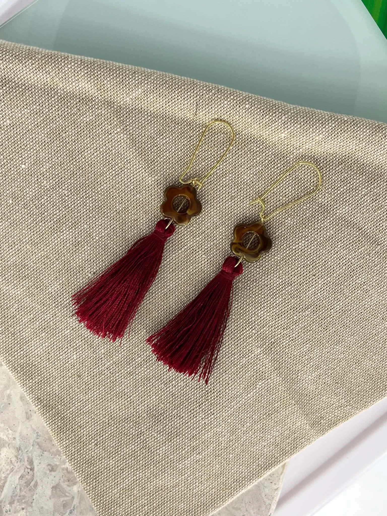 Red Tassle Dangle Earring from our One Pair A Day Collection