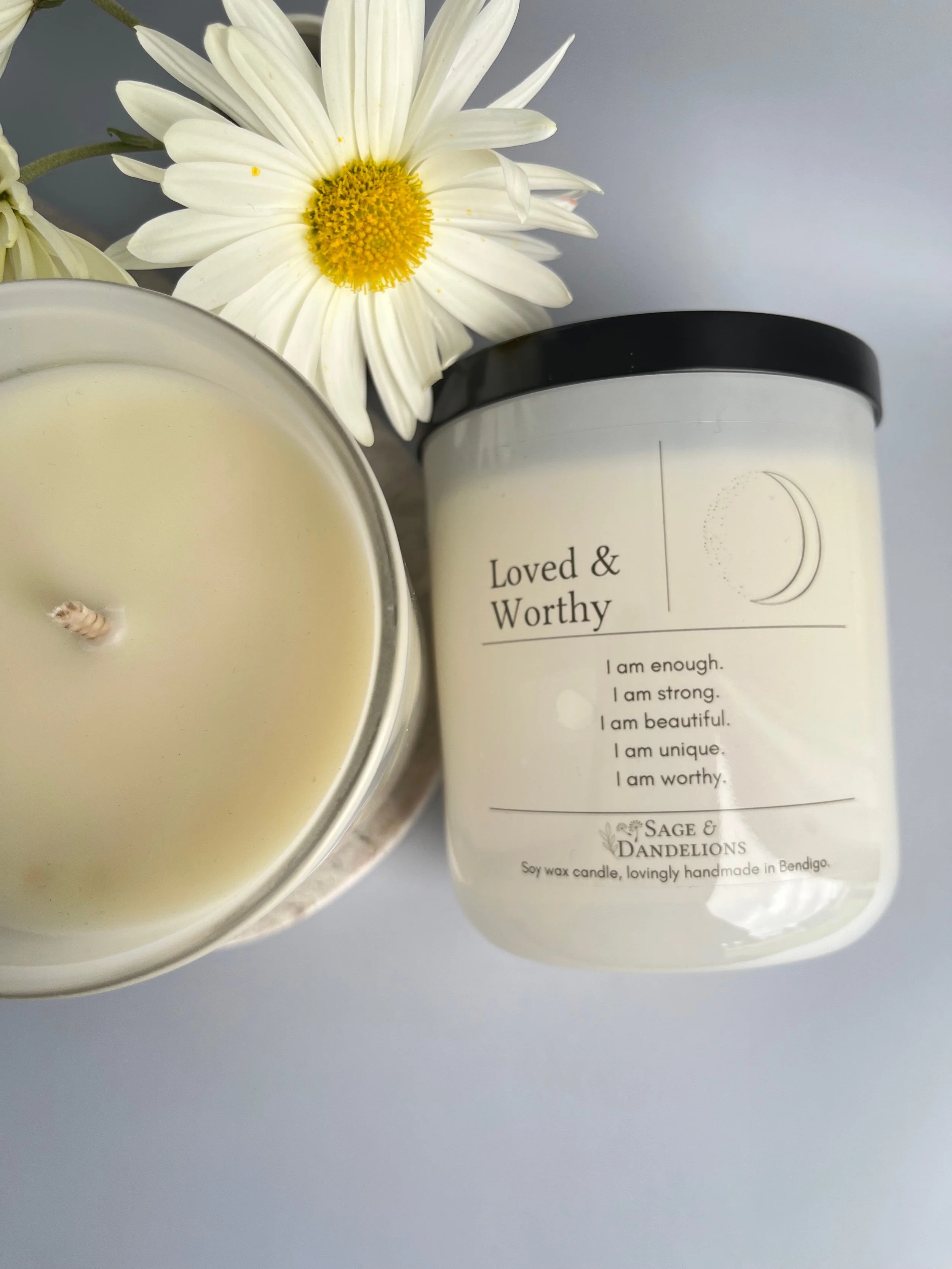 Loved & Worthy – Scented Soy Candle | Handmade in Bendigo