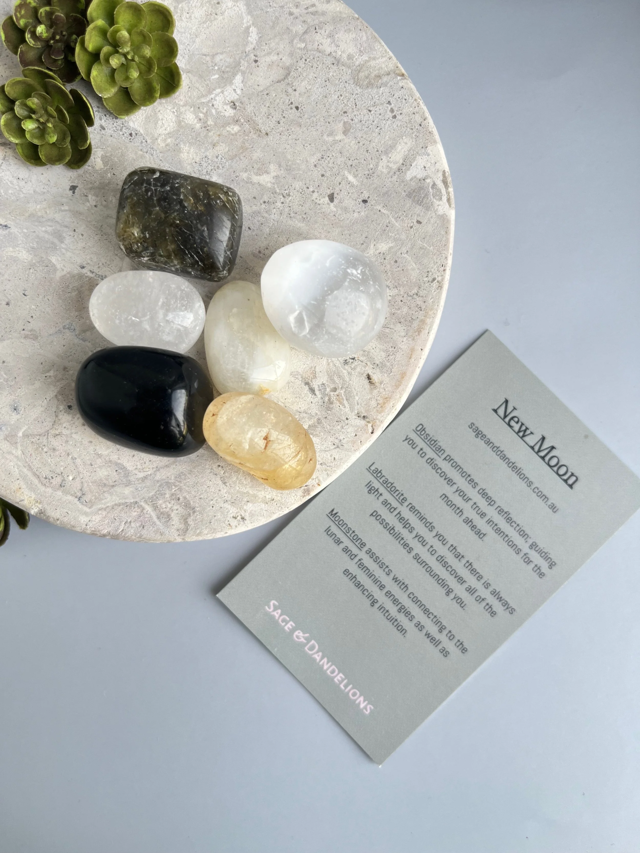 New Moon Crystal Intention Set