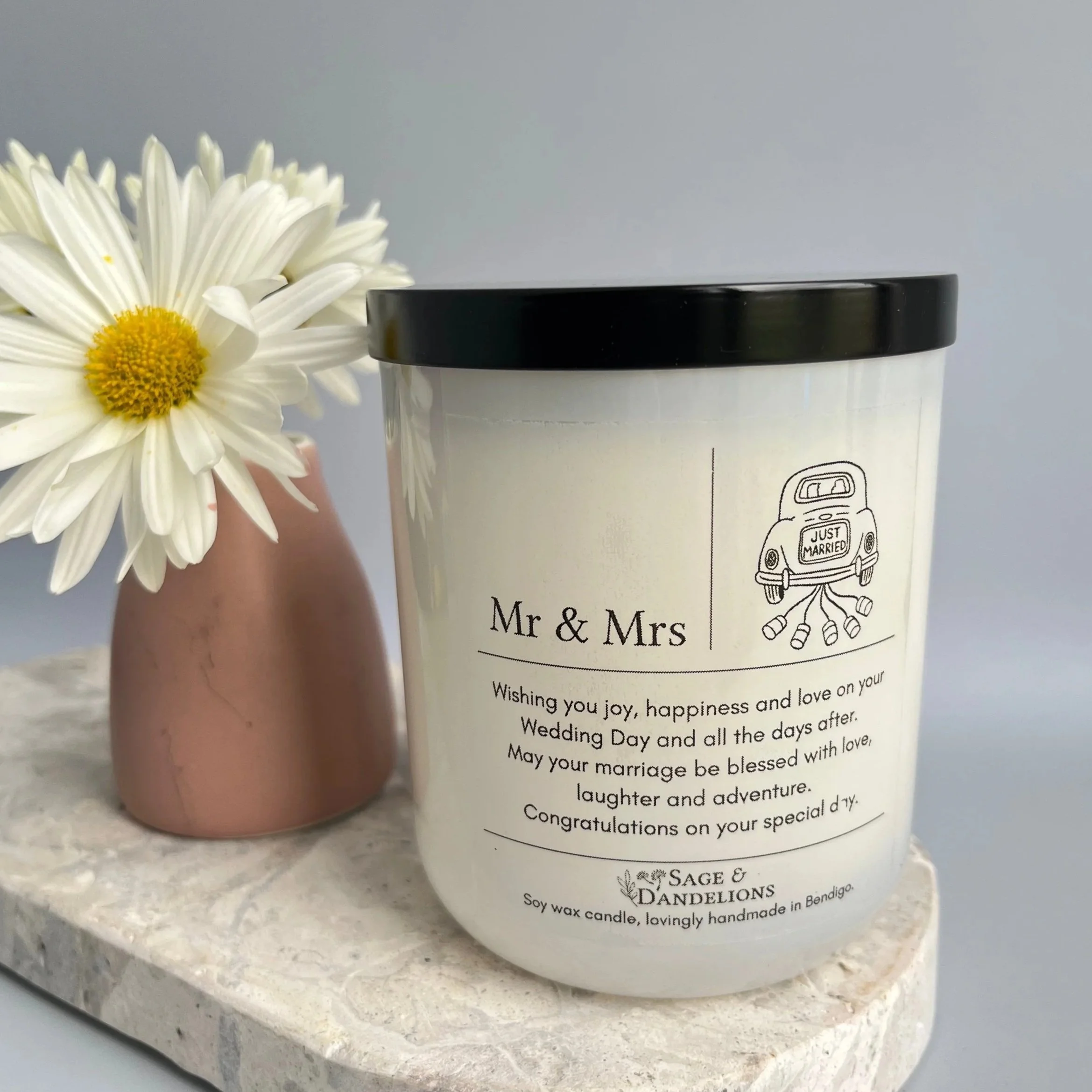 Mr & Mrs – Scented Soy Candle | Handmade in Bendigo