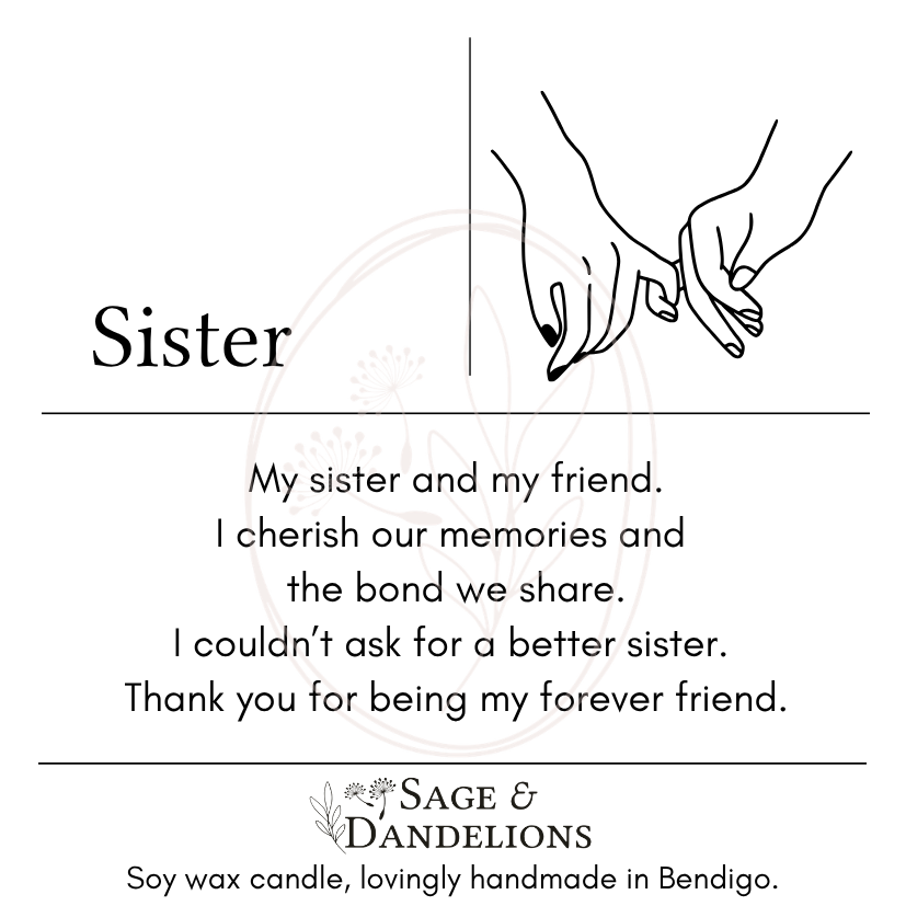 Sister – Scented Soy Candle | Handmade in Bendigo