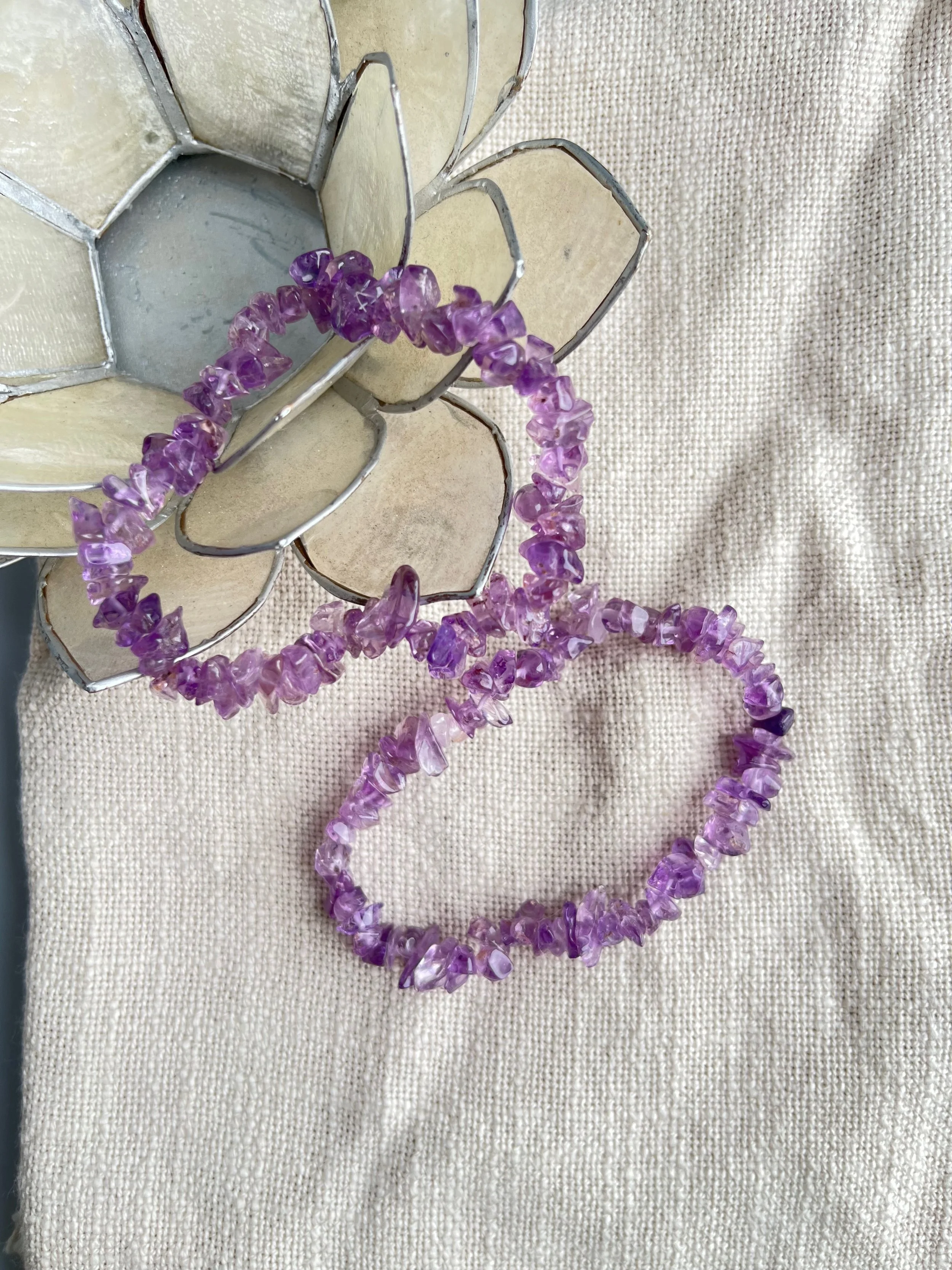 Amethyst Crystal Chip Bracelet