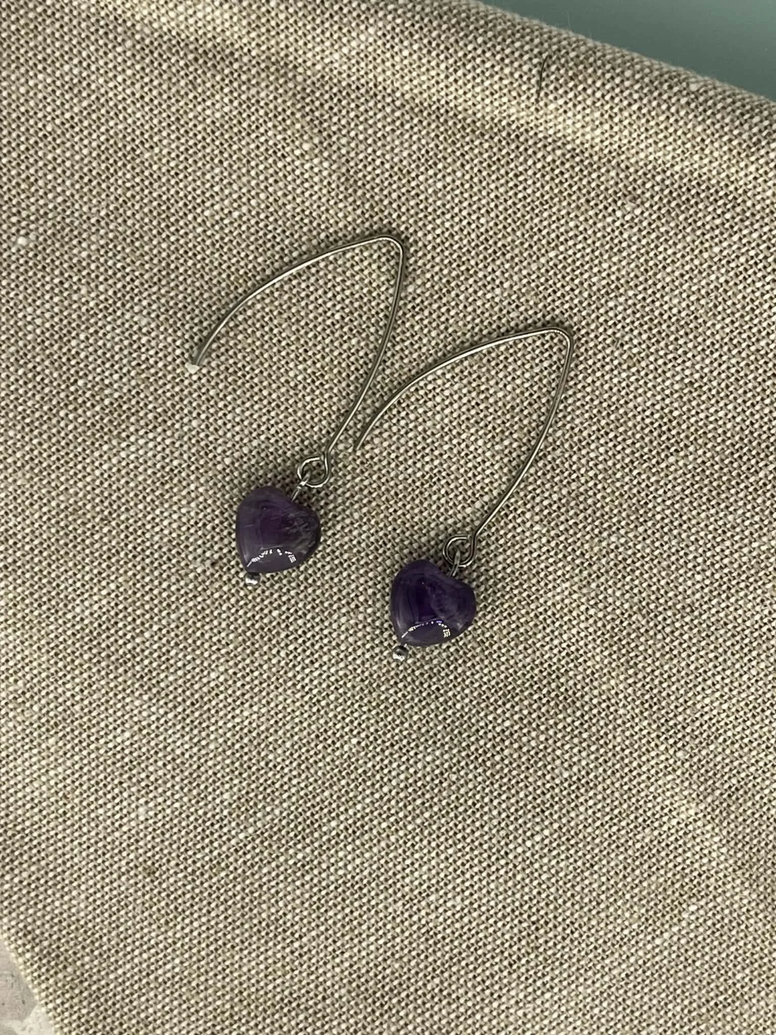 Amethyst Heart Earring from our One Pair A Day Collection